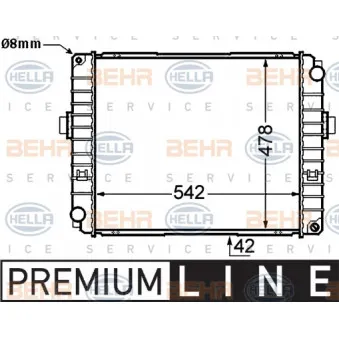 Radiateur, refroidissement du moteur HELLA 8MK 376 726-631 pour IVECO EUROCARGO 75 E 12 K - 116cv