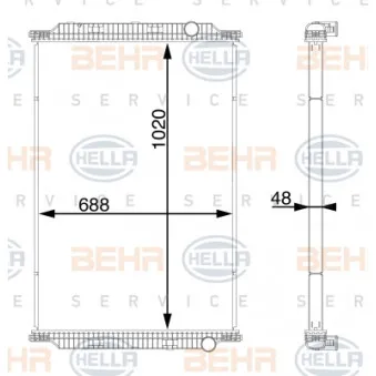 HELLA 8MK 376 728-714 - Radiateur, refroidissement du moteur