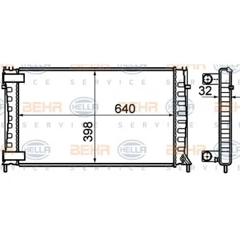 Radiateur, refroidissement du moteur HELLA OEM 133032