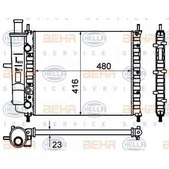 HELLA 8MK 376 735-111 - Radiateur, refroidissement du moteur