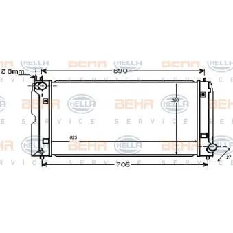 Radiateur, refroidissement du moteur HELLA 8MK 376 753-731