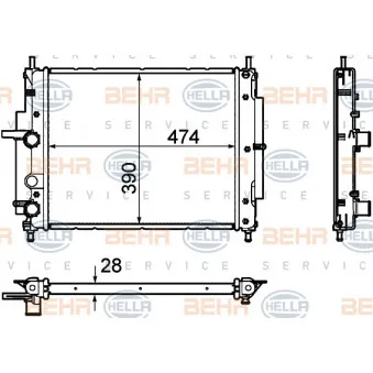 Radiateur, refroidissement du moteur HELLA OEM 46810779