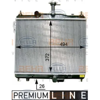 Radiateur, refroidissement du moteur HELLA 8MK 376 754-511