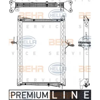 Radiateur basse température, intercooler HELLA 8MK 376 755-411 pour MERCEDES-BENZ ACTROS 15,250 - 250cv