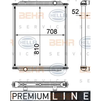 Radiateur, refroidissement du moteur HELLA 8MK 376 755-441 pour MAN LION´S CITY A 66 - 290cv