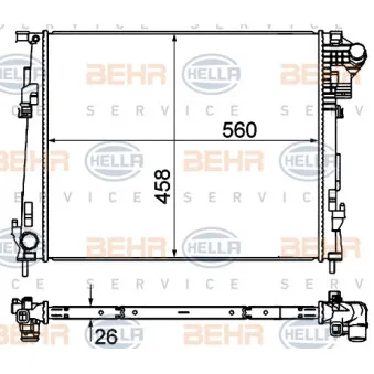 Radiateur, refroidissement du moteur HELLA 8MK 376 759-001