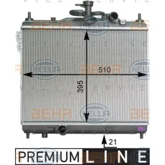 Radiateur, refroidissement du moteur HELLA 8MK 376 762-021