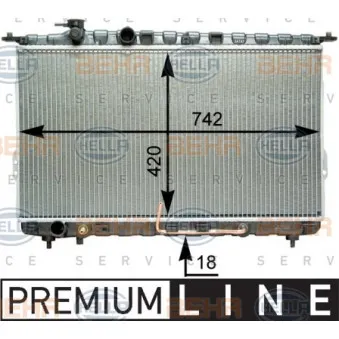 Radiateur, refroidissement du moteur HELLA 8MK 376 762-241