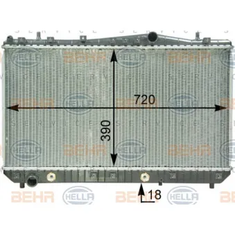 Radiateur, refroidissement du moteur AVA QUALITY COOLING DWA2052
