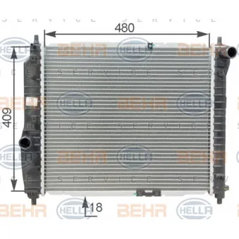 Radiateur, refroidissement du moteur HELLA OEM 96536523
