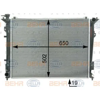 Radiateur, refroidissement du moteur HELLA 8MK 376 763-221