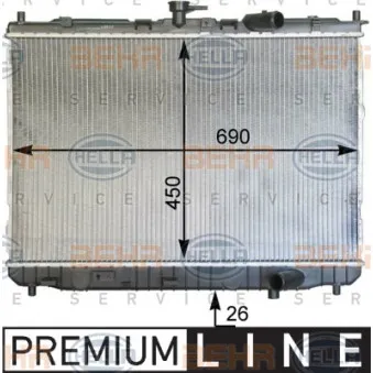 Radiateur, refroidissement du moteur HELLA OEM 0K2KB15200