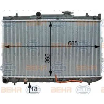 HELLA 8MK 376 763-701 - Radiateur, refroidissement du moteur