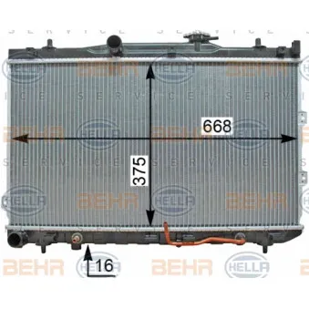 Radiateur, refroidissement du moteur HELLA OEM 253102F030