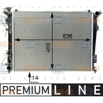 Radiateur, refroidissement du moteur HELLA 8MK 376 763-731