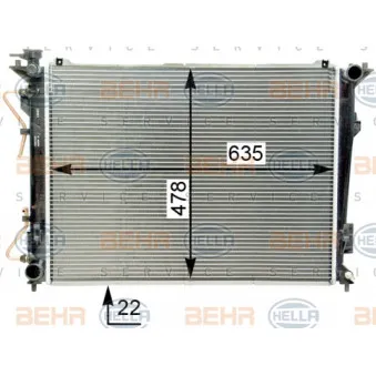 Radiateur, refroidissement du moteur HELLA 8MK 376 763-734