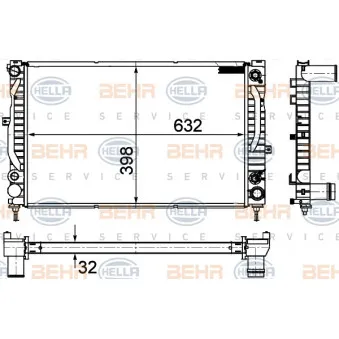 Radiateur, refroidissement du moteur HELLA 8MK 376 766-141 pour AUDI A4 2.8 quattro - 174cv