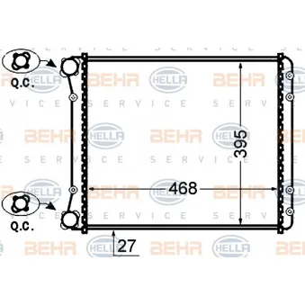 Radiateur, refroidissement du moteur HELLA 8MK 376 766-281