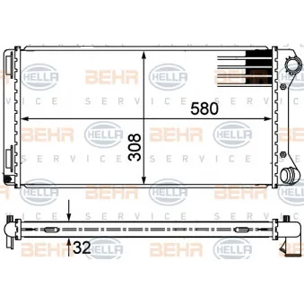 Radiateur, refroidissement du moteur HELLA OEM 46546944