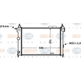 Radiateur, refroidissement du moteur HELLA 8MK 376 771-061 pour OPEL ASTRA 2.0 i 16V - 150cv