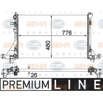 Radiateur, refroidissement du moteur HELLA OEM 4419451
