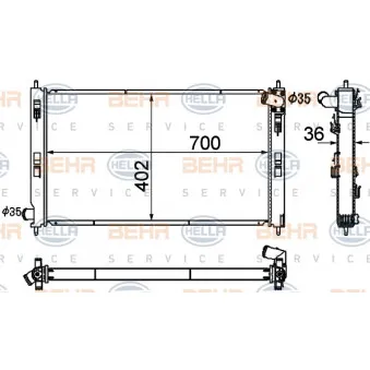 HELLA 8MK 376 790-351 - Radiateur, refroidissement du moteur