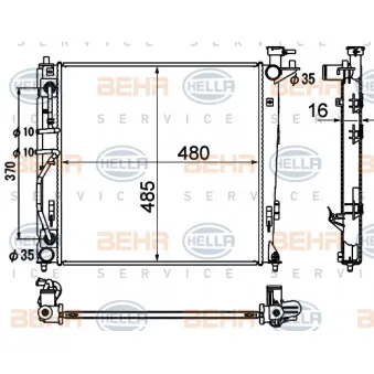 Radiateur, refroidissement du moteur HELLA 8MK 376 790-451