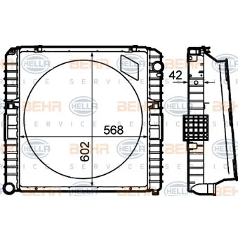 Radiateur, refroidissement du moteur HELLA 8MK 376 792-131