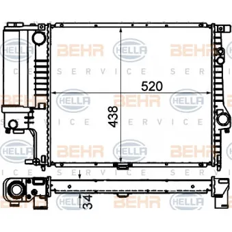 HELLA 8MK 376 888-134 - Radiateur, refroidissement du moteur