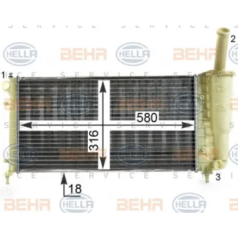 HELLA 8MK 376 900-104 - Radiateur, refroidissement du moteur