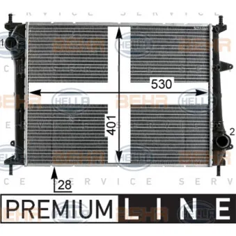 Radiateur, refroidissement du moteur HELLA 8MK 376 900-151