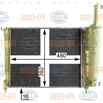 HELLA 8MK 376 900-301 - Radiateur, refroidissement du moteur