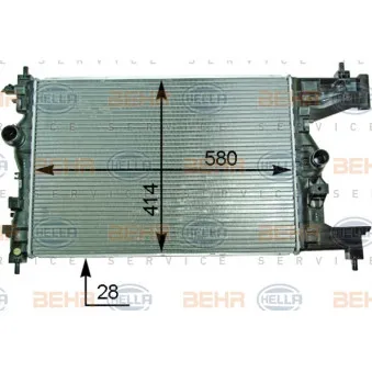 Radiateur, refroidissement du moteur HELLA 8MK 376 910-224 pour OPEL ASTRA 1.3 CDTI - 95cv