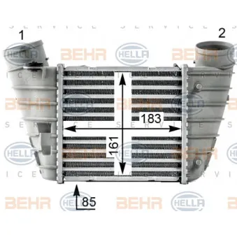 Intercooler, échangeur HELLA 8ML 376 700-061