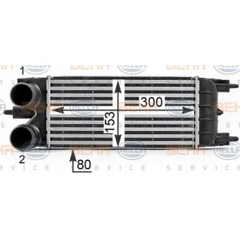 Intercooler, échangeur HELLA 8ML 376 700-081