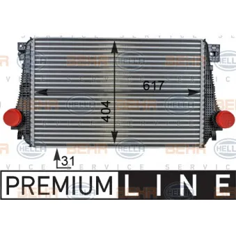 Intercooler, échangeur HELLA 8ML 376 701-241