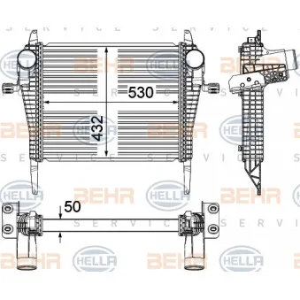 Intercooler, échangeur HELLA 8ML 376 714-261 pour IVECO STRALIS 60E,16 - 160cv