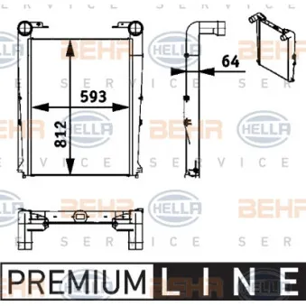 Intercooler, échangeur HELLA 8ML 376 722-011 pour DAF 95 XF 420,32 - 412cv