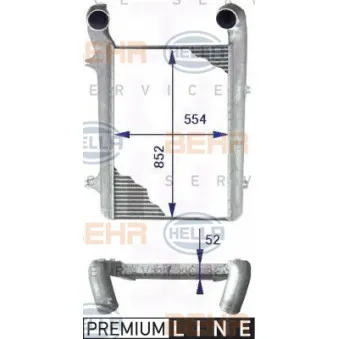Intercooler, échangeur HELLA 8ML 376 723-771