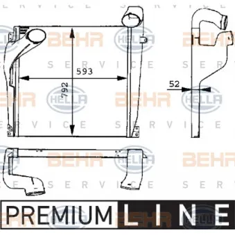 Intercooler, échangeur HELLA 8ML 376 724-011