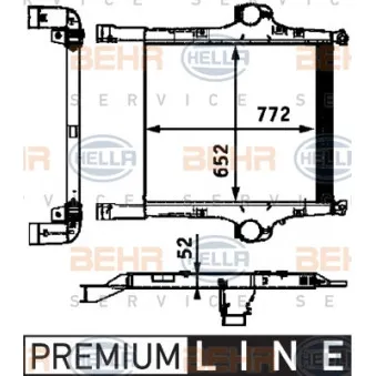 Intercooler, échangeur HELLA 8ML 376 724-271