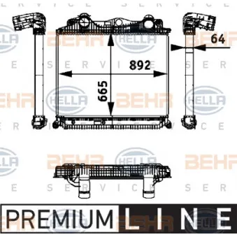 Intercooler, échangeur HELLA 8ML 376 724-321