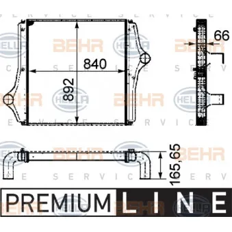 Intercooler, échangeur HELLA 8ML 376 724-431 pour NEOPLAN Tourliner N 2216 SHD - 400cv