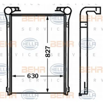 Intercooler, échangeur HELLA 8ML 376 727-611