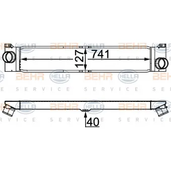 Intercooler, échangeur HELLA 8ML 376 746-014
