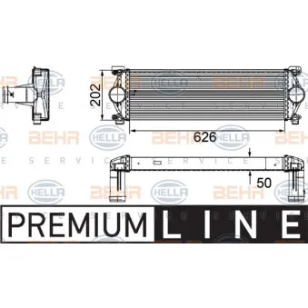 Intercooler, échangeur HELLA 8ML 376 756-121