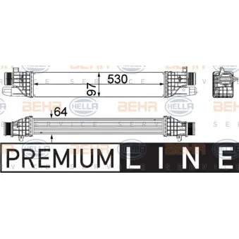 Intercooler, échangeur HELLA 8ML 376 756-271