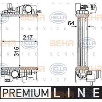 Intercooler, échangeur HELLA OEM 1302143