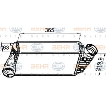 Intercooler, échangeur HELLA 8ML 376 765-471