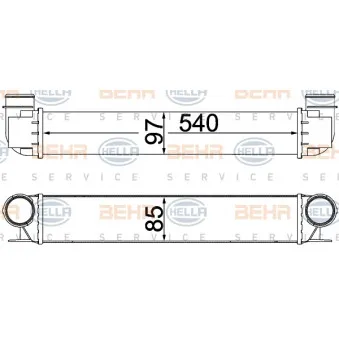 Intercooler, échangeur HELLA 8ML 376 776-154